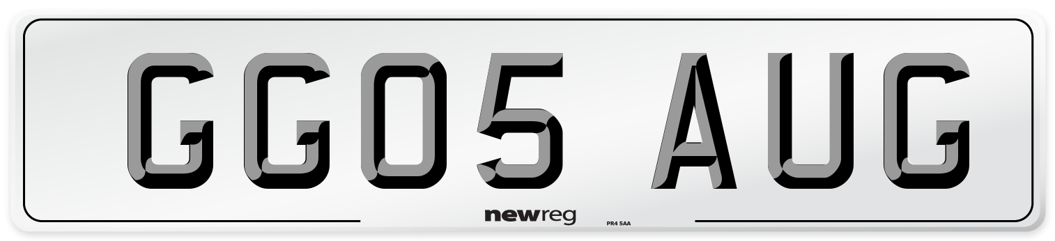 GG05 AUG Number Plate from New Reg